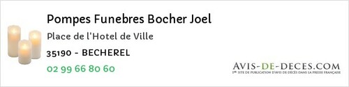 Avis de décès - Saint-Germain-En-Coglès - Pompes Funebres Bocher Joel