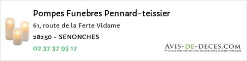 Avis de décès - Saint-Aubin-Des-Bois - Pompes Funebres Pennard-teissier