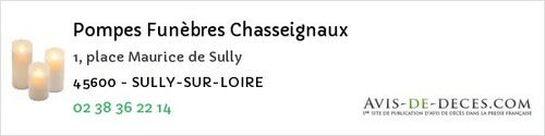 Avis de décès - Rouvray-Sainte-Croix - Pompes Funèbres Chasseignaux