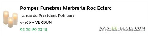 Avis de décès - Montfaucon-D'argonne - Pompes Funebres Marbrerie Roc Eclerc