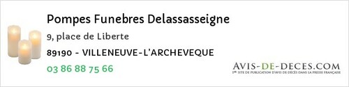 Avis de décès - Champs-sur-Yonne - Pompes Funebres Delassasseigne