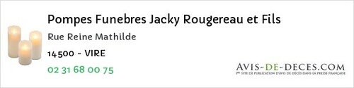 Avis de décès - Saint-Gatien-Des-Bois - Pompes Funebres Jacky Rougereau et Fils