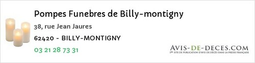 Avis de décès - Verquin - Pompes Funebres de Billy-montigny