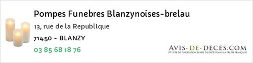 Avis de décès - Berzé-la-Ville - Pompes Funebres Blanzynoises-brelau