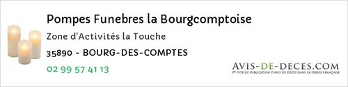 Avis de décès - Médréac - Pompes Funebres la Bourgcomptoise