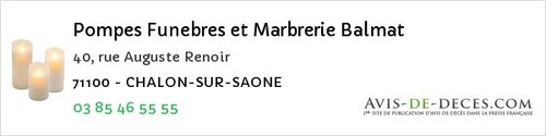 Avis de décès - Saint-Pierre-Le-Vieux - Pompes Funebres et Marbrerie Balmat