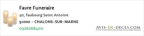 Avis de décès - Sézanne - Favre Funeraire