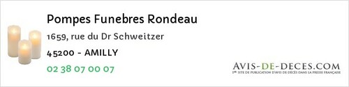 Avis de décès - Guigneville - Pompes Funebres Rondeau