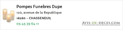 Avis de décès - Aignes-et-Puypéroux - Pompes Funebres Dupe