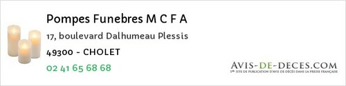 Avis de décès - Blaison-Gohier - Pompes Funebres M C F A