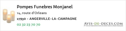 Avis de décès - Garennes-sur-Eure - Pompes Funebres Monjanel