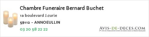 Avis de décès - Masnières - Chambre Funeraire Bernard Buchet