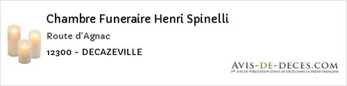 Avis de décès - Saint-Sever-Du-Moustier - Chambre Funeraire Henri Spinelli