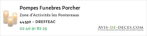Avis de décès - La Chapelle-Des-Marais - Pompes Funebres Porcher
