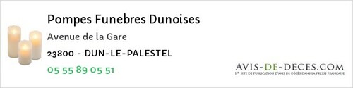 Avis de décès - Saint-Pierre-Le-Bost - Pompes Funebres Dunoises