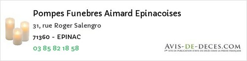 Avis de décès - Varennes-le-Grand - Pompes Funebres Aimard Epinacoises