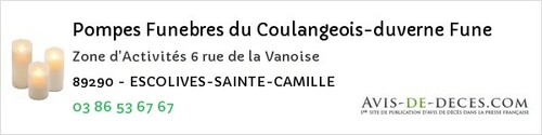 Avis de décès - Montigny-la-Resle - Pompes Funebres du Coulangeois-duverne Fune
