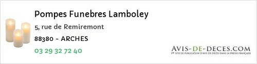 Avis de décès - Damas-et-Bettegney - Pompes Funebres Lamboley