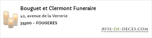 Avis de décès - Brie - Bouguet et Clermont Funeraire
