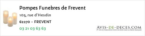 Avis de décès - Héricourt - Pompes Funebres de Frevent