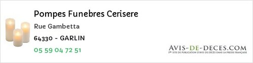 Avis de décès - Bellocq - Pompes Funebres Cerisere