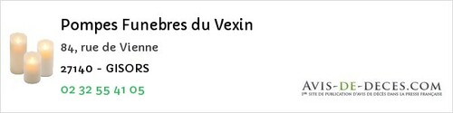 Avis de décès - Lieurey - Pompes Funebres du Vexin